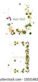 Tropical flowers set. Vector design isolated elements on the white background.