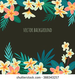 tropical flowers. vector background