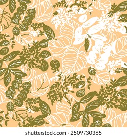 Patrón de Vector de flores tropicales. Flores sin fisuras