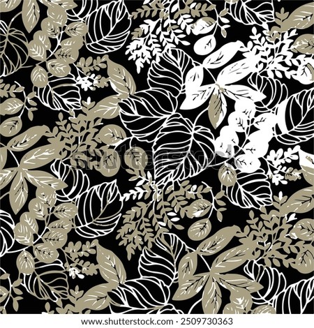Tropical flowers vector pattern. Flowers seamless