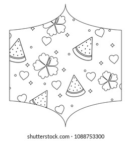 tropical flowers and watermelon pattern