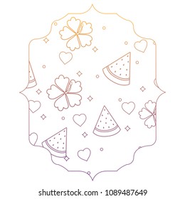 tropical flowers and watermelon pattern