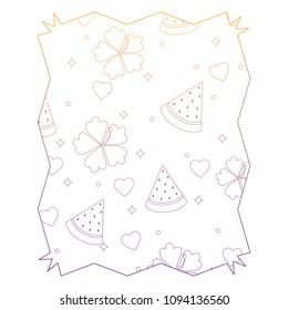 tropical flowers and watermelon pattern