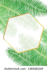 Tropical foliage design frame mockup illustration for text 
