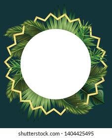 Tropical foliage design frame mockup illustration for text - Vector