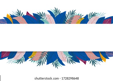 Tropical foliage. Floral design background. vector