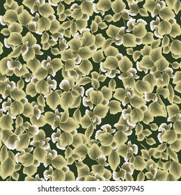 tropical foliage seamless pattern with green plant and leaves on delicate background. Trendy vector pattern. Fashionable seamless tropical pattern. Printing and textile. Exotic tropic. Summer design 