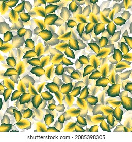 foliage tropical sin soldadura con plantas verdes amarillas y hojas sobre fondo blanco. Patrón vectorial de moda. Patrón tropical sin fisuras de moda. Impresión y textil. Tropical exótico. Verano 