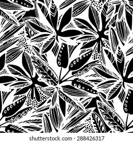 Tropical foliage. Vector pattern