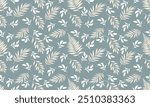 Tropical Foliage,Seamless Pattern,Botanical Print,Exotic Leaves,Tropical Plants,Leafy Background.