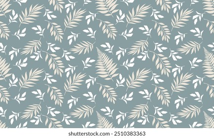 Tropical Foliage,Seamless Pattern,Botanical Print,Exotic Leaves,Tropical Plants,Leafy Background.