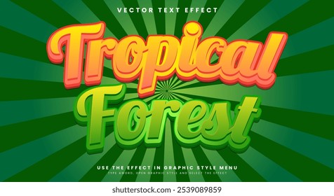 Plantilla de efecto de texto editable en 3D de Tropical Forest