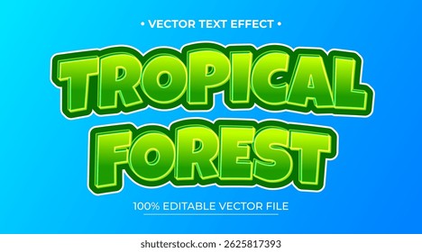 Tropical Forest 3d text effect premium vectors