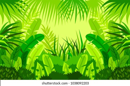 tropical forest.  child. design. vector background. illustration