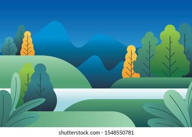 Tropical forest illustration with flat design