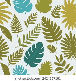 Tropical forest leaves pattern vector