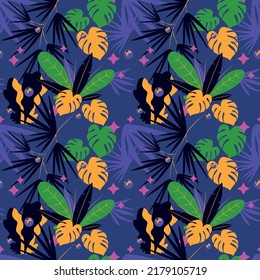 Tropical forest pattern abstraction montsera leaves