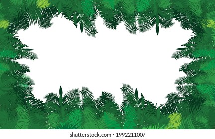tropical frame background, green tropical leaf nature,summer holiday,pattern leaf