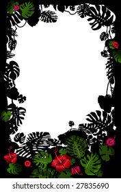 Marco tropical con flores