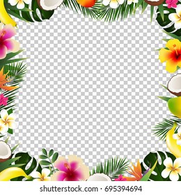 Tropical Frame Isolated, With Gradient Mesh, Vector Illustration