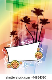 Tropical Frame on Abstract Background Original Vector Illustration EPS10
