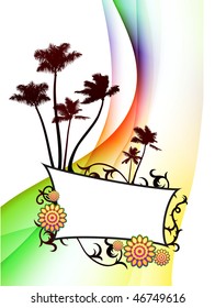 Marco tropical sobre fondo abstracto Ilustración vectorial original