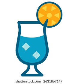 Tropical Fresh Drink Glass Flat Style