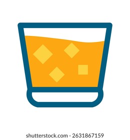 Tropical Fresh Drink Glass Flat Style