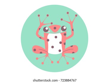 Tropical frog flat design illustration