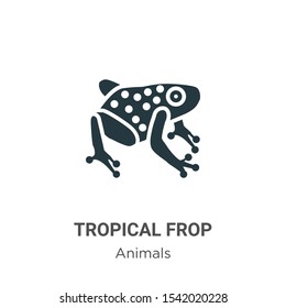 Tropical frop vector icon on white background. Flat vector tropical frop icon symbol sign from modern animals collection for mobile concept and web apps design.