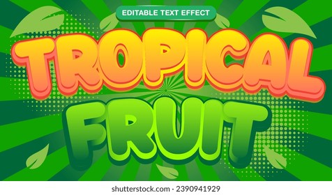 Tropical fruit 3d editable text effect suitable for tropical fruit themed