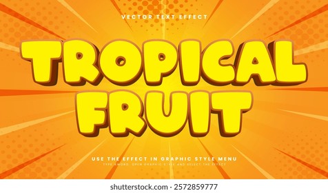 Tropical Fruit 3d editable text effect template