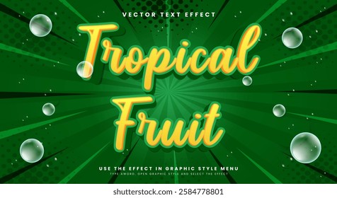 Tropical Fruit 3d editable text effect template suitable for food and beverage product
