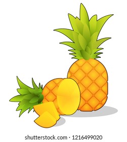 Tropical fruit art. Pineapple