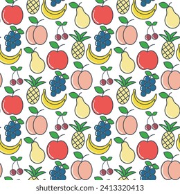 Tropical fruit background, vector illustration