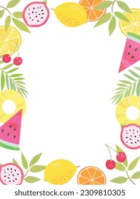 Tropical fruit background. Vitamin color.