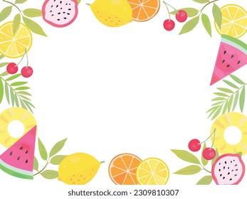 Tropical fruit background. Vitamin color.