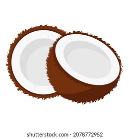 Tropical Fruit Coconut Cartoon Vector Isolated Stock Vector (Royalty ...