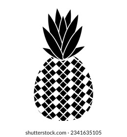 Tropical fruit icon cartoon vector. Pineapple food. Sweet design
