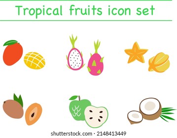 Tropical fruit icon material set