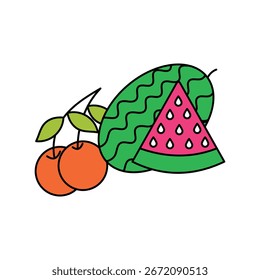 Icono de fruta tropical con fondo blanco Vector Ilustración de stock