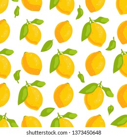tropical fruit lemons seamless pattern vector