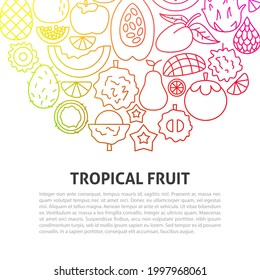 Tropical Fruit Line Concept. Vector Illustration of Outline Design.