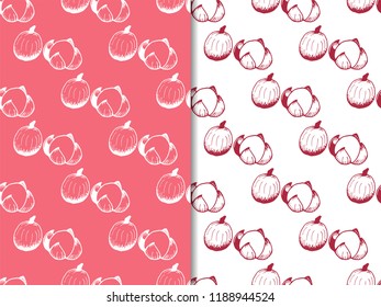 Tropical fruit longan seamless pattern
