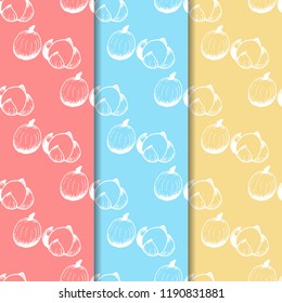 Tropical fruit longan seamless pattern
