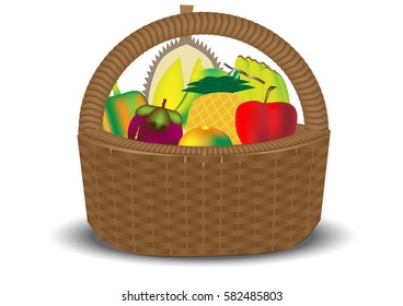 tropical fruit on basket