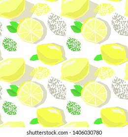 Tropical fruit pattern, citrus background.