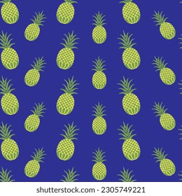 TROPICAL FRUIT PINEAPPLE ALL OVER PRINT SEAMLESS PATTERN VECTOR ILLUSTRATION