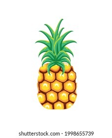 tropical fruit pineapple icon isolated