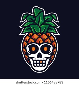 Tropical Fruit Pineapple Skull